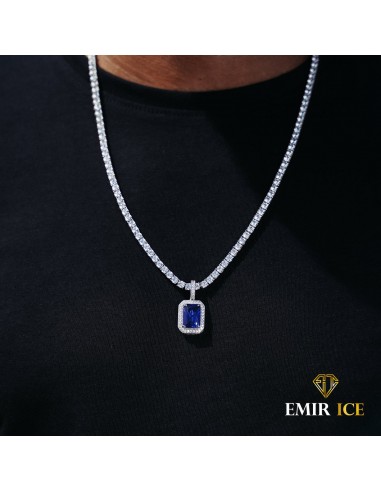 COLLIER PENDENTIF SAPHIR DIAMANT OR BLANC Amélioration de cerveau avec