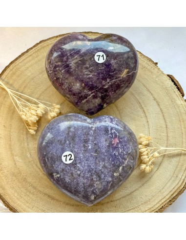 Gros Coeur de Lépidolite et quartz fumé (anti-stress / meilleur sommeil) basket pas cher