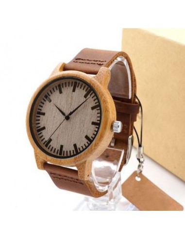 Montre à Quartz en bois de bambou "Nature Zen" Economisez 