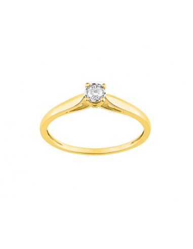 Pixies - Bague de Fiançailles Femme Or Jaune Diamant Solitaire Jusqu'à 80% De Réduction