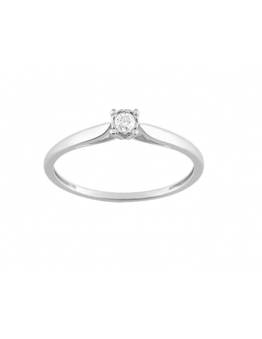 Pixies - Bague de Fiançailles Femme Or Blanc Diamant Solitaire Le MVP de beaucoup