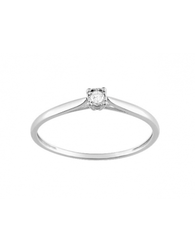 Pixies - Bague de Fiançailles Femme Or Blanc Diamant Solitaire 50-70% off 