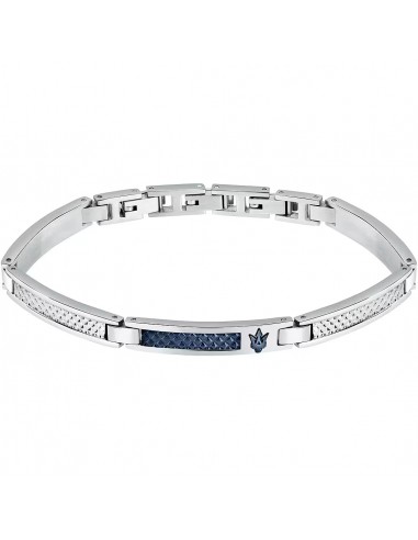 Maserati - Bracelet Iconic Acier Gris Détail Bleu d'Europe débarque