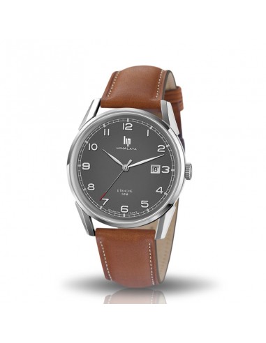 LIP - Montre Homme Himalaya Noire Cuir Marron meilleur choix