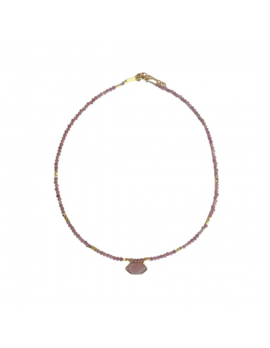 Choker Hexa Tourmaline Rose et Quartz Fraise - Hanka In Toutes les collections ici