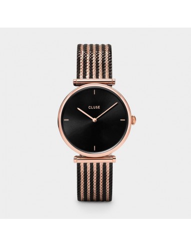 Cluse - Montre La Triomphe Mesh Bicolore Noire Rose Gold chez Cornerstreet bien 