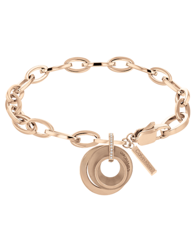 Calvin Klein - Bracelet Pendentif Cercles & Cristaux Rose Doré Comparez plus de prix