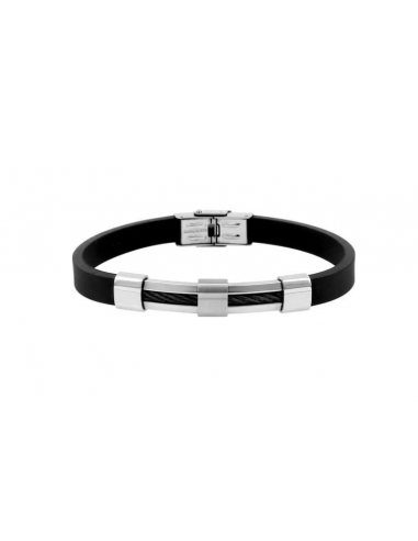 Pixies - Bracelet Homme Silicone Noir & Fil De Cable Economisez 