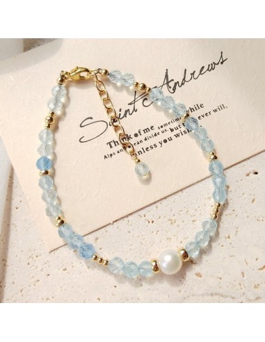 Bracelet En Aigue-Marine Et Perle D'Eau Douce Comparez plus de prix