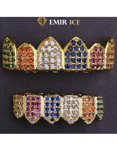 GRILLZ EMIR LUXURY RAINBOW OR JAUNE destockage