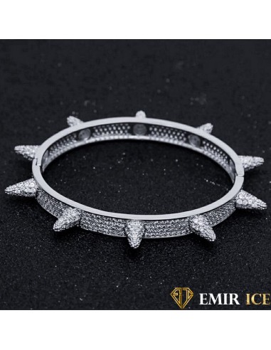 BRACELET EMIR SPIKE OR BLANC pas cher