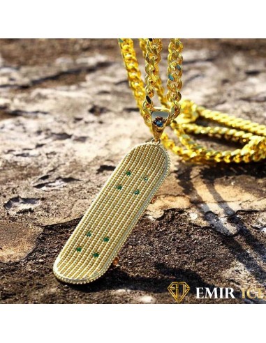 COLLIER SKATE PENDENTIF SKATEBOARD pas cher 