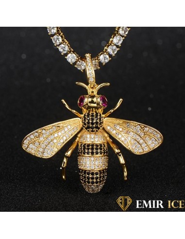 COLLIER PENDENTIF ABEILLE ICE pas cher 