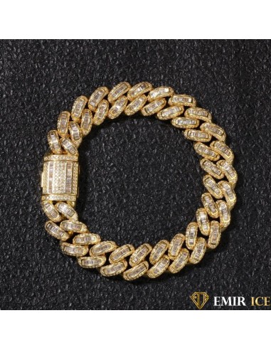 BRACELET EMIR BAGUETTE CUBAINE OR JAUNE (ancienne collection) à prix réduit toute l'année