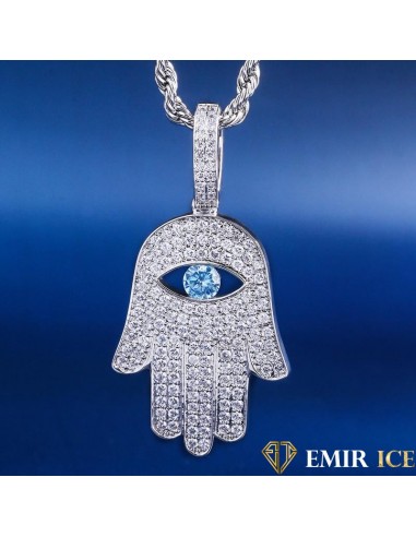 COLLIER PENDENTIF MAIN DE FATMA OR BLANC 50% de réduction en Octobre 2024