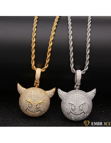 COLLIER PENDENTIF EMOJI DIABLE DEMON ICE la colonne vertébrale