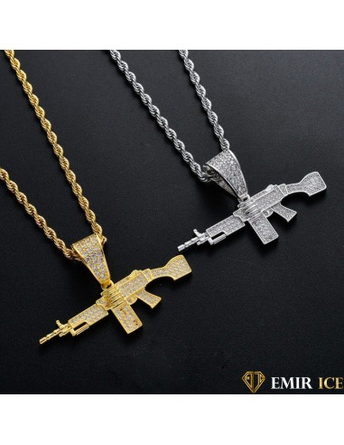 COLLIER PENDENTIF AK 47 KALASHNIKOV en stock