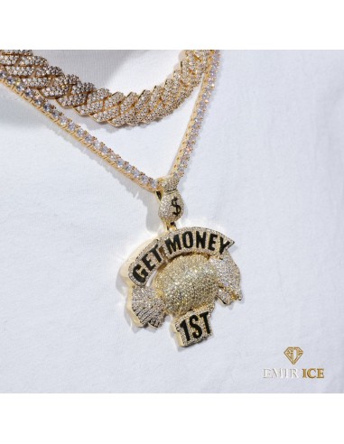 COLLIER PENDENTIF "GET MONEY 1ST" Livraison rapide