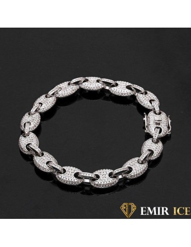 BRACELET GRAINE DE CAFÉ OR BLANC FEMME - 12MM Les êtres humains sont 