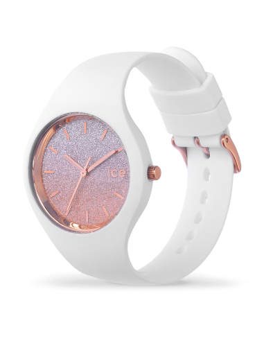 Ice Watch - Montre Silicone Blanc & Paillette Roses Small Comparez et commandez 