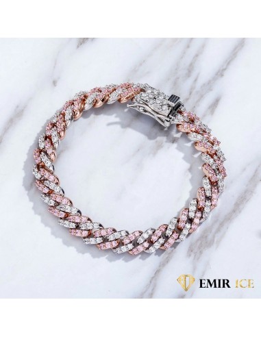 BRACELET CUBAN LINK FEMME OR ROSE ET OR BLANC - 9MM Voir les baskets