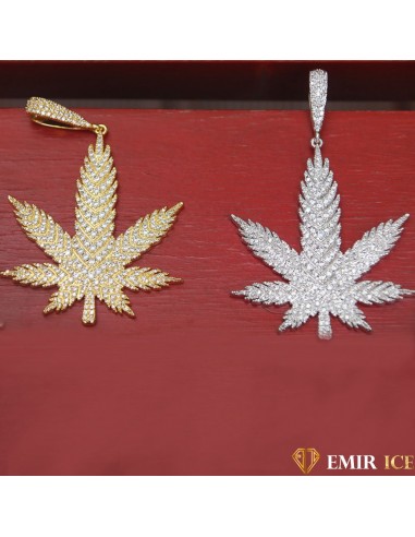 COLLIER PENDENTIF FEUILLE DE WEED V2 vous aussi creer 