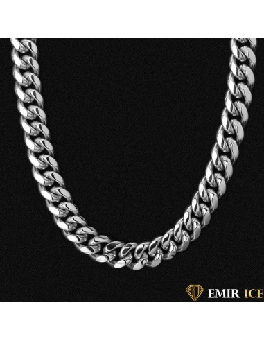 CHAINE CUBAN LINK OR BLANC - 18MM à prix réduit toute l'année