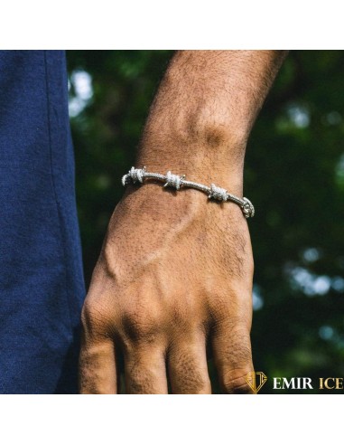 BRACELET EMIR BARBELÉ OR BLANC le des métaux précieux