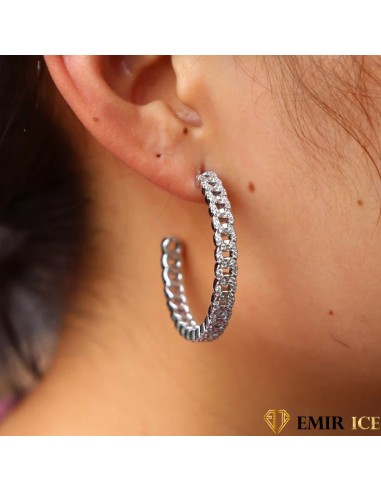 BOUCLE D'OREILLE "EMIR CUBA" | OR BLANC Economisez 